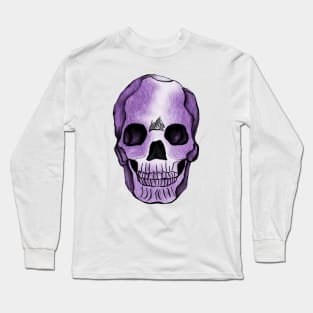 Purple Skull Art Design Long Sleeve T-Shirt